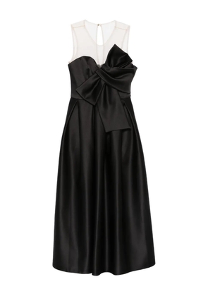 NISSA bow-detail midi dress - Black