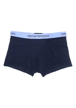 Emporio Armani logo-waistband cotton boxers (pack of three) - Blue
