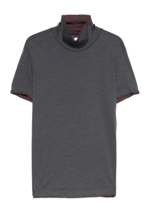 Eleventy high-neck short-sleeve top - Grey