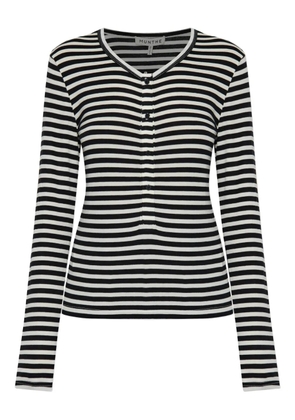 MUNTHE striped button-front long-sleeved T-shirt - Black