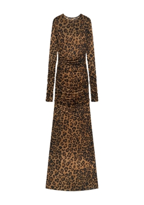 Blumarine leopard-print ruched dress - Brown