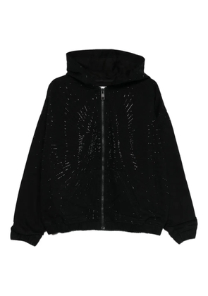 Purple Brand Radial Hotfix zip hooded jacket - Black