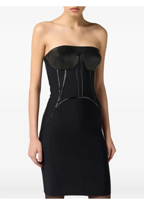 Elisabetta Franchi python-effect bustier-style mini dress - Black