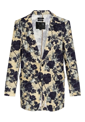 R13 floral-print single-breasted blazer - Black