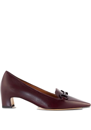 mara bini 40mm leather heeled pumps - Red