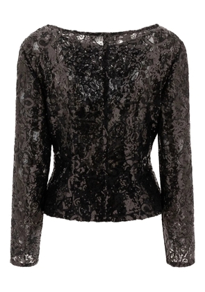 F.It sequin lace top - Black