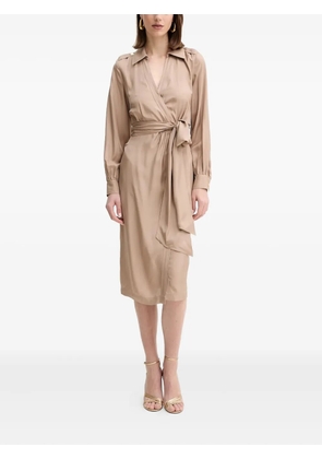 MARCIANO by GUESS tie-waist long-sleeve midi dress - Neutrals