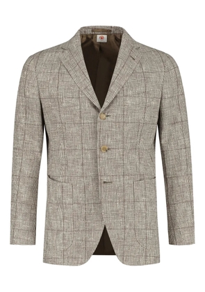 Luigi Borrelli Prince of Wales check blazer - Neutrals