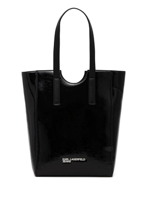 Karl Lagerfeld Jeans logo-plaque tote bag - Black