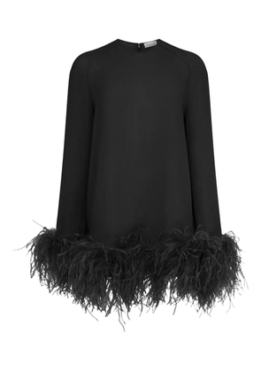 16Arlington Hodi feather-trim mini dress - Black