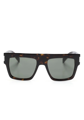 Saint Laurent Eyewear tortoiseshell-effect Wellington-frame sunglasses - Brown