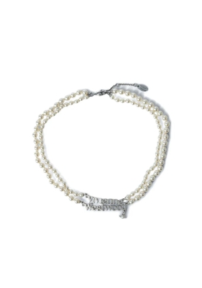 Vivienne Westwood double-pearl orb necklace - Silver