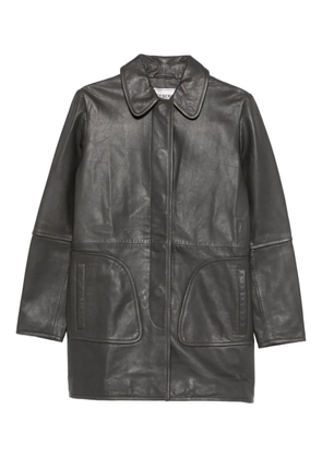 Iceberg leather pocket coat - Grey