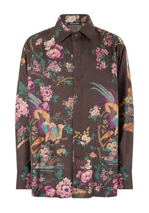 Roberto Cavalli floral-print shirt - Brown