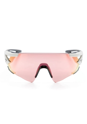 PUMA EYEWEAR logo-plaque oversize-frame sunglasses - Grey