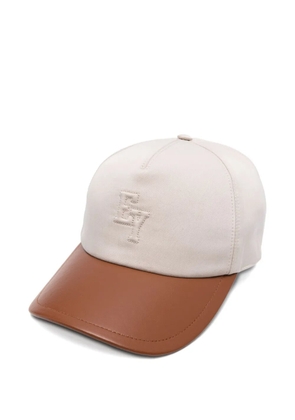 Eleventy leather-peak baseball cap - Neutrals