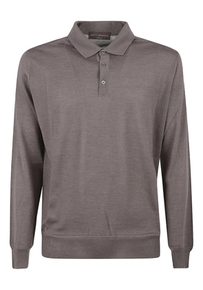 Brett Johnson Long Sleeve Polo Shirt - Grey