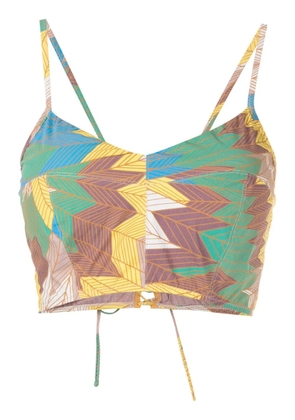 Amir Slama arrow-print cropped cami top - Multicolour