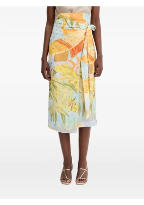 NEVER FULLY DRESSED tie floral midi skirt - Blue