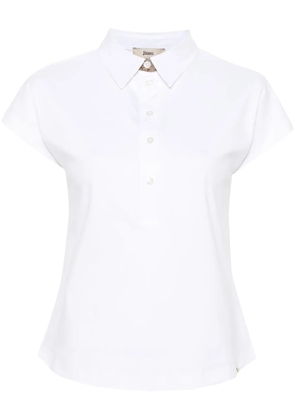 Herno logo-tape cotton polo top - White