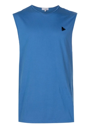 Amir Slama logo-plaque cotton tank top - Blue