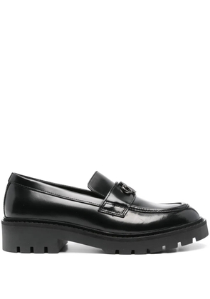Calvin Klein Jeans monogram-plaque leather loafers - Black