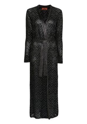Missoni lamé zigzag maxi cardigan - Black