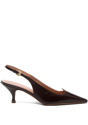 A.Bocca 60mm pointed slingback pumps - Brown
