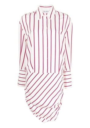The Attico Hatty striped draped dress - White