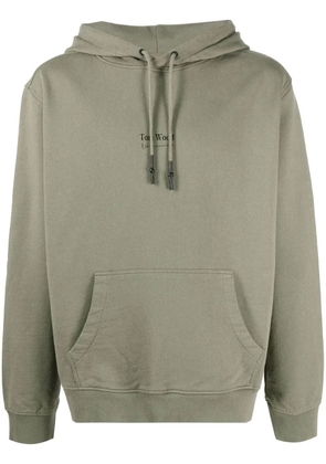 Tom Wood logo-print drawstring hoodie - Green