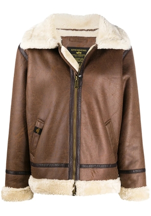 Alpha Industries faux shearling aviator jacket - Brown