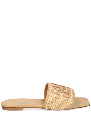 Casadei Portofino woven-raffia slides - Neutrals