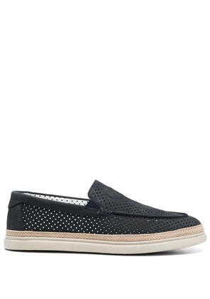 Casadei Nabuk perforated-leather espadrilles - Blue