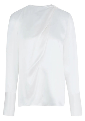 Ports 1961 Draped Scarf-Like silk top - White