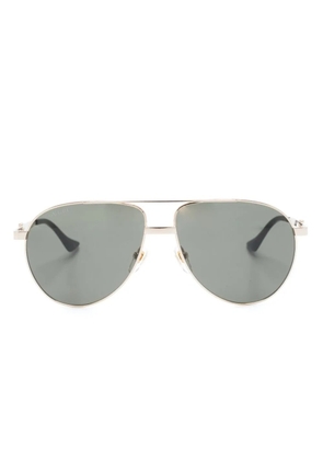 Gucci Eyewear Web-detail pilot-frame sunglasses - Gold