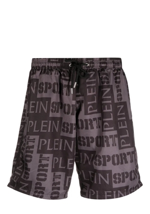 Plein Sport logo-print swim shorts - Black