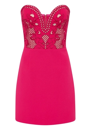 Rebecca Vallance Claudia floral-embroidery mini dress - Pink