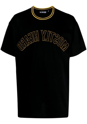 Mostly Heard Rarely Seen Varsity logo-embroidered cotton T-shirt - Black