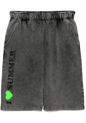 Joshua Sanders slogan print shorts - Grey