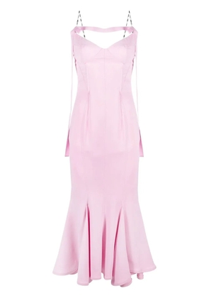 The Attico cut-out detail fishtail-hem dress - Pink