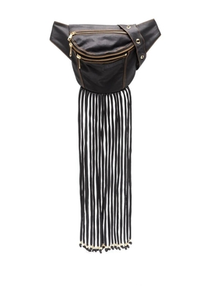 Amapô fringe-detail cotton-blend belt bag - Black