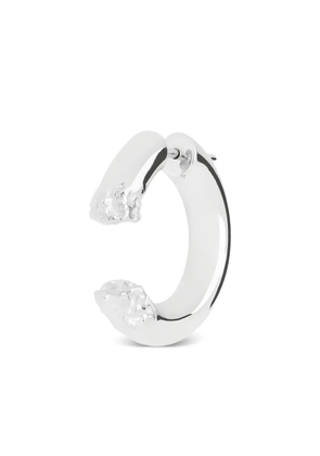 Maria Black half hoop huggie earring - Silver