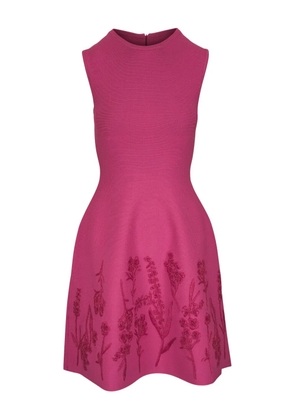 Lela Rose floral-embroidered mini dress - Pink