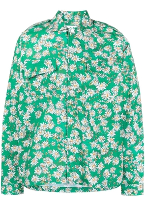 RHUDE daisy-print long-sleeved shirt - Green