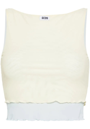 GCDS logo-patch layered mesh top - Yellow