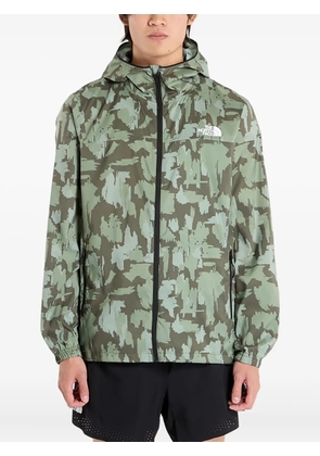 The North Face abstract-print hooded jacket - Green