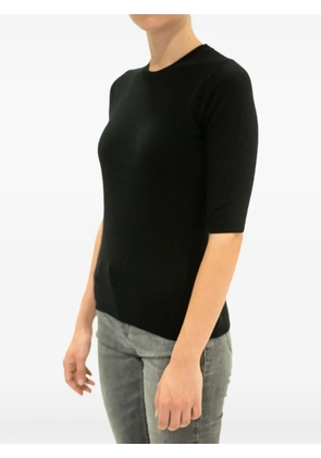 LA ROSE crew-neck cashmere T-shirt - Black