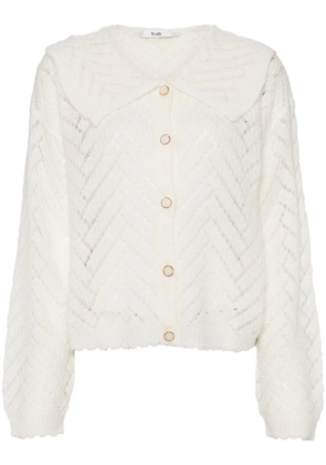 b+ab long-sleeved button-up cardigan - White