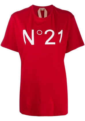 Nº21 oversized logo print T-shirt - Red