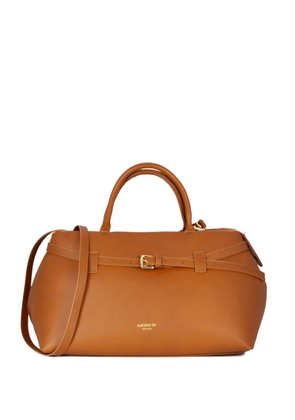 avenue 67 Avenue67 buckle leather tote bag - Brown